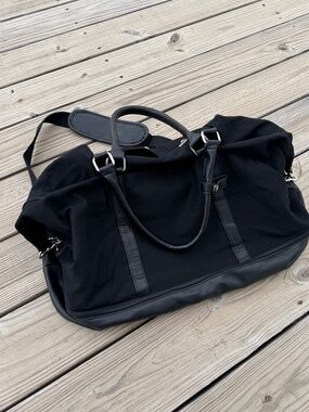 S-ZONE Black Canvas Travel Duffel Bag Weekender Carry-On | Excellent Condition
